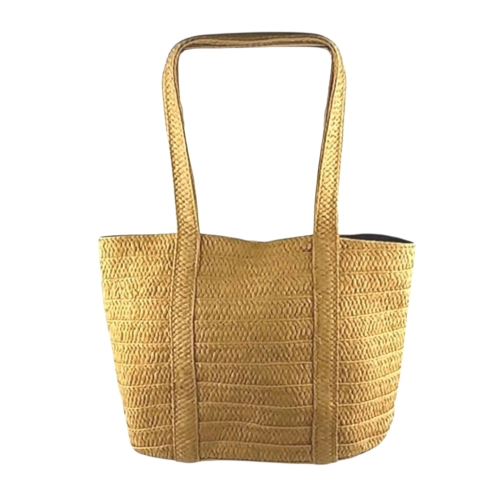 DRAPER JAMES CLASSIC WOVEN STRAW TOTE SOFT LARGE BEACH MARKET DAY TRIPPER - Picture 2 of 9